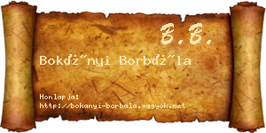 Bokányi Borbála névjegykártya